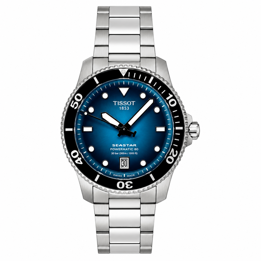 Tissot Seastar 1000 Powermatic 80 Turquoise Dial Automatic Diver's T120.807.11.091.00 300M Men's Watch
