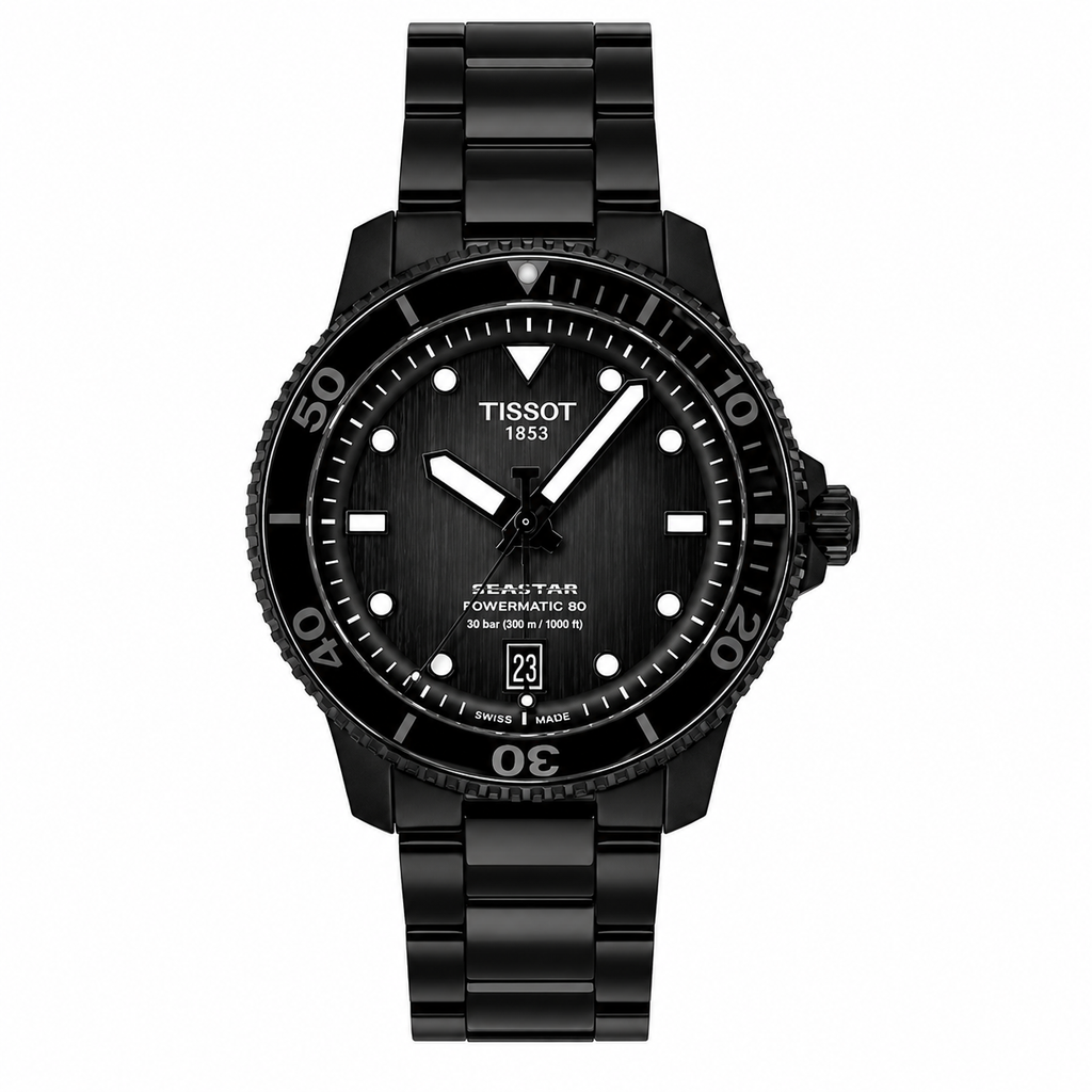 Tissot Seastar 1000 Stainless Steel Grey And Black Dial Automatic Diver's T120.807.33.051.00 300M Men's Watch